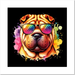 Watercolor Chinese Sharpei Posters and Art